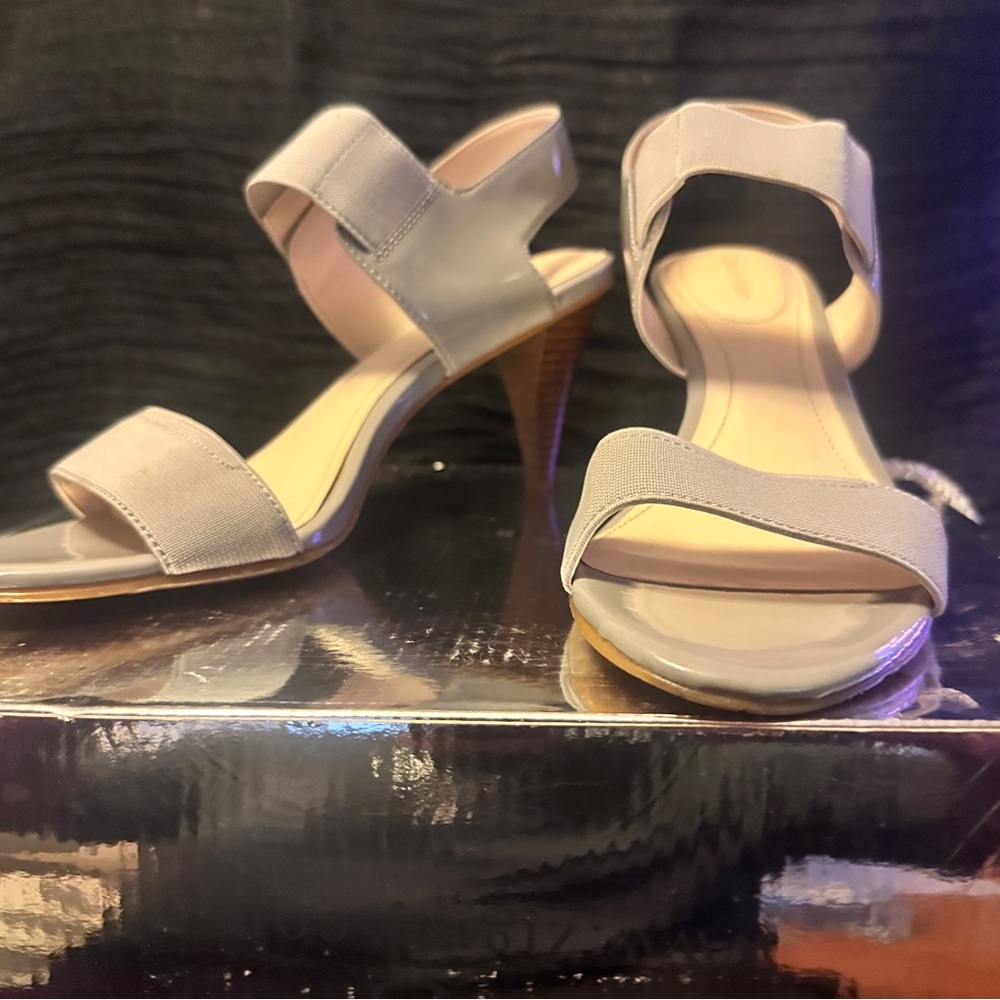 Calvin Klein Gray Strappy Heels